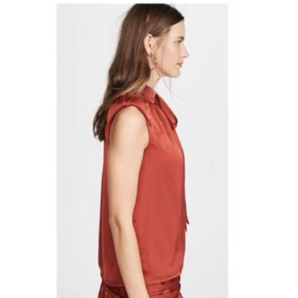 NEW RAMEY BROOK Avia Structured Shoulder Clay Sleeveless Top Lg - Picture 2 of 11